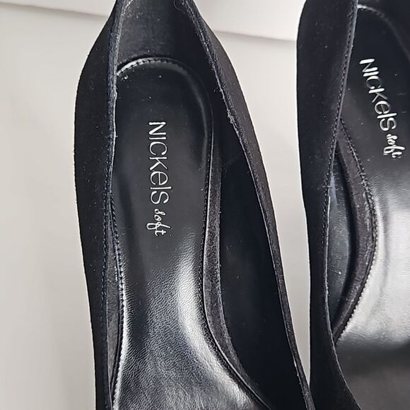 Nickles Soft Leather Black Upper Pump Peeptoe Shoes Size 9M - Picture 4 of 14